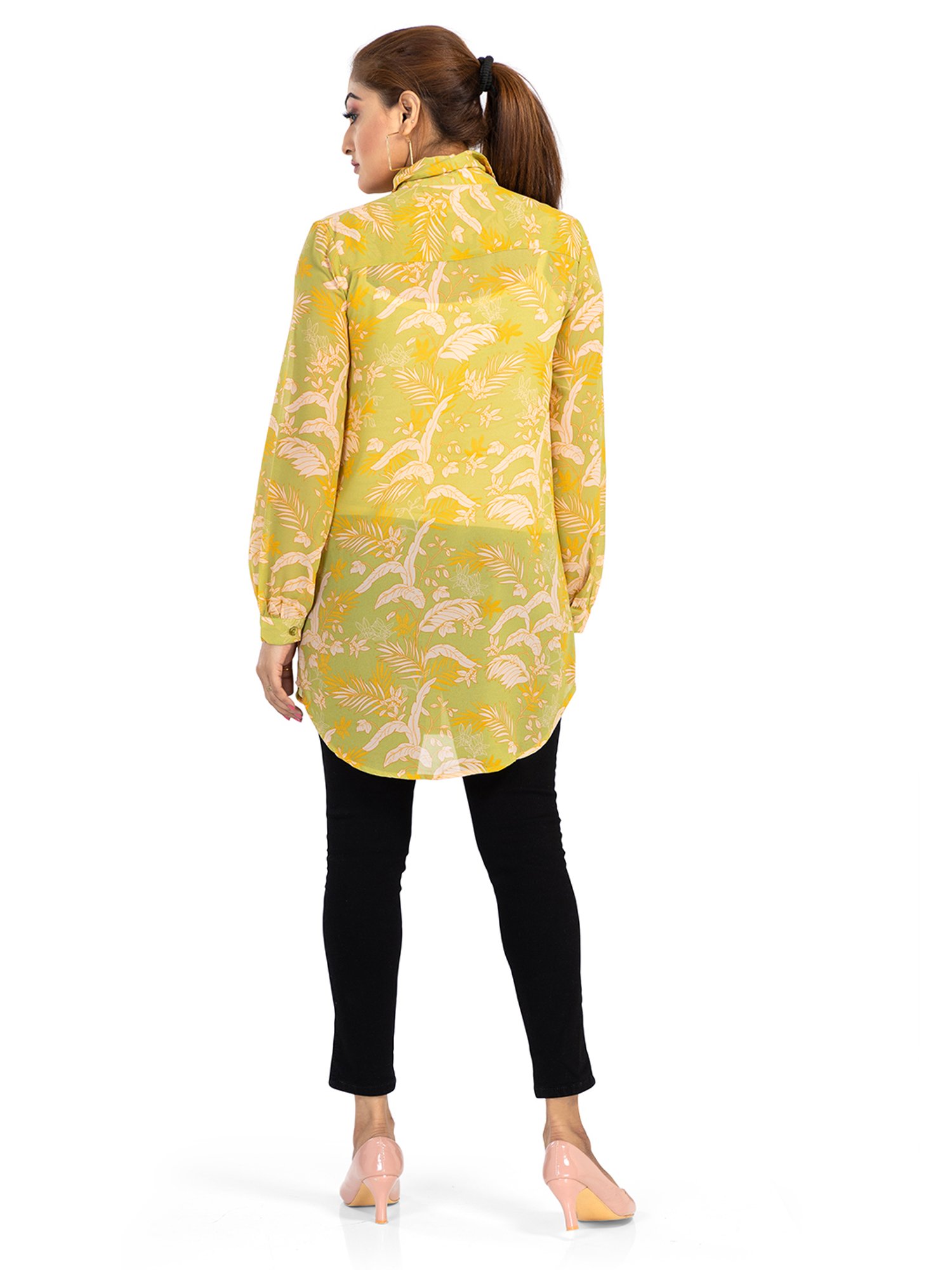 Nino Bambino Green Printed Long Shirt