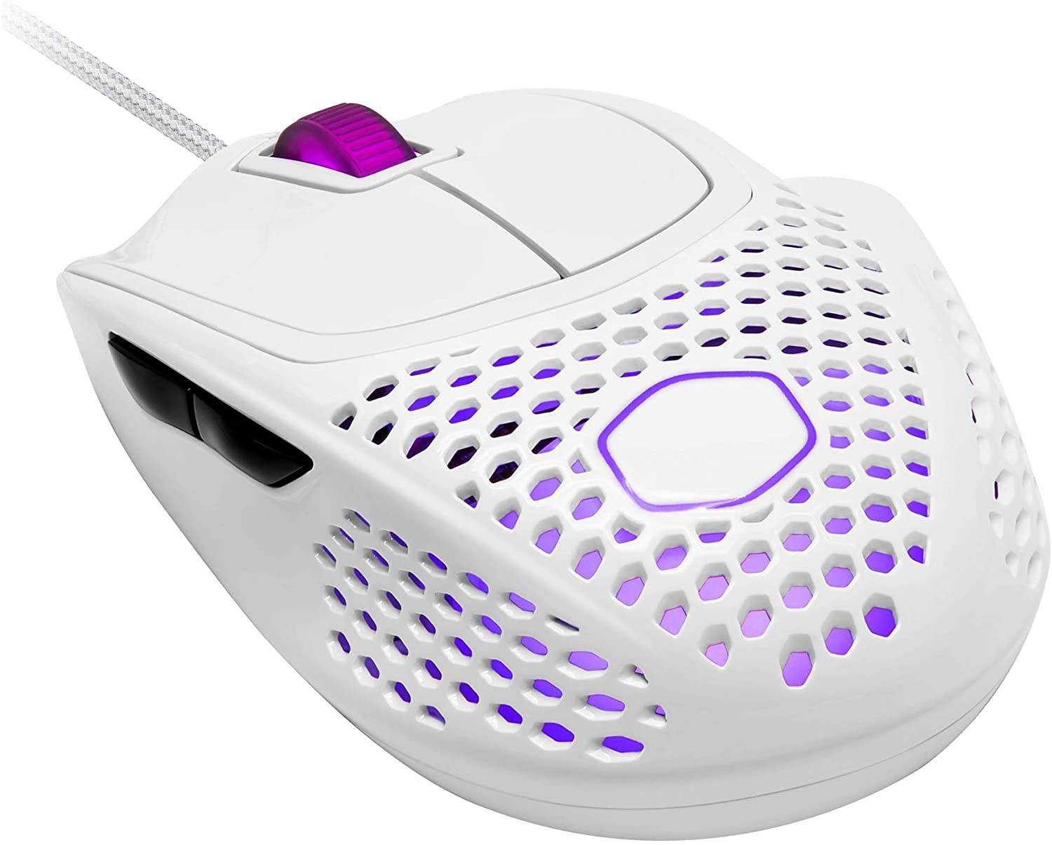 Cooler Master MM720 White Glossy Lightweight Gaming Mouse with Ultraweave Cable 16000 DPI Optical Sensor RGB and Unique Claw Grip Shape
