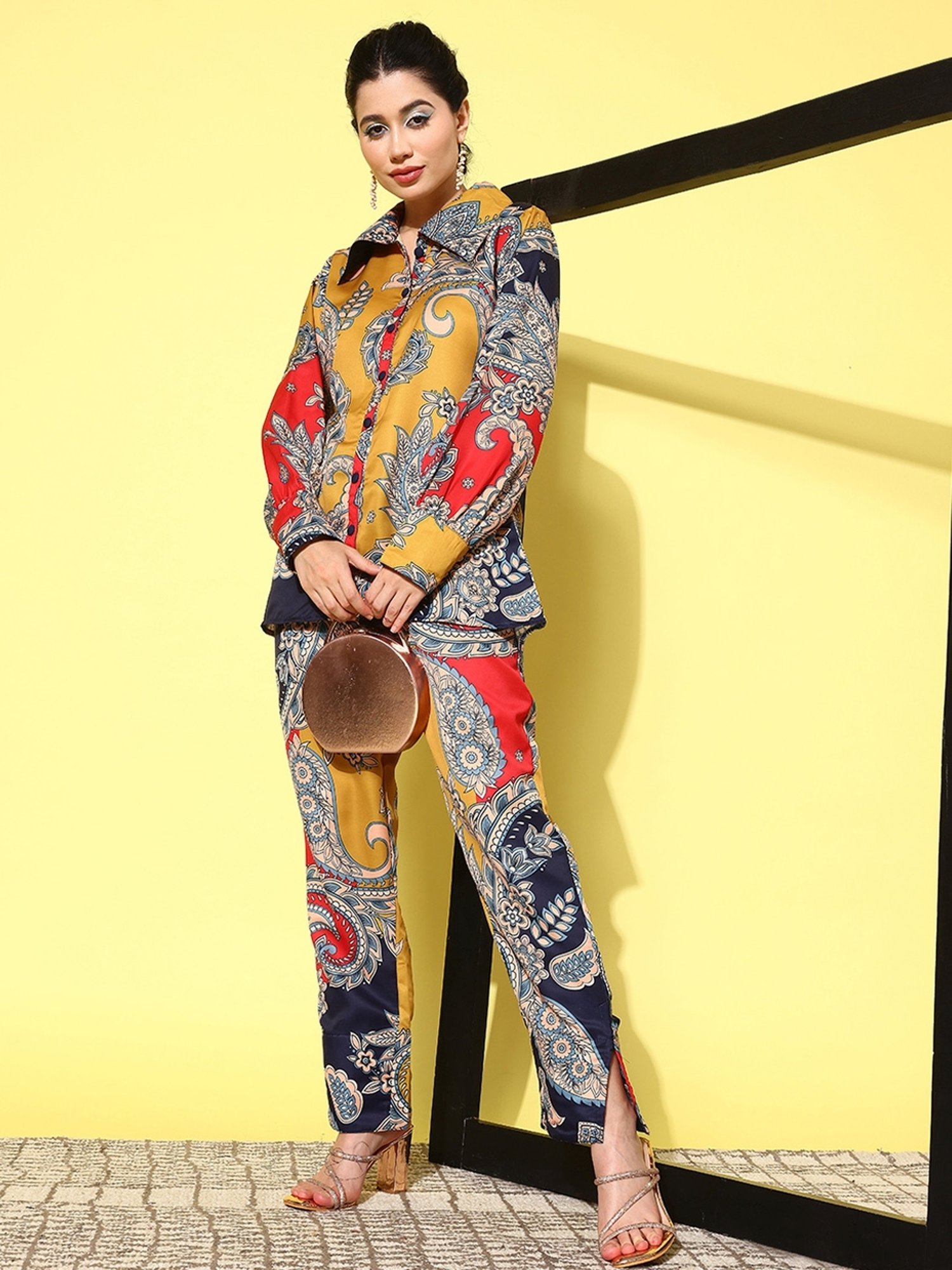 Yufta Multicolor Printed Shirt Pant Set