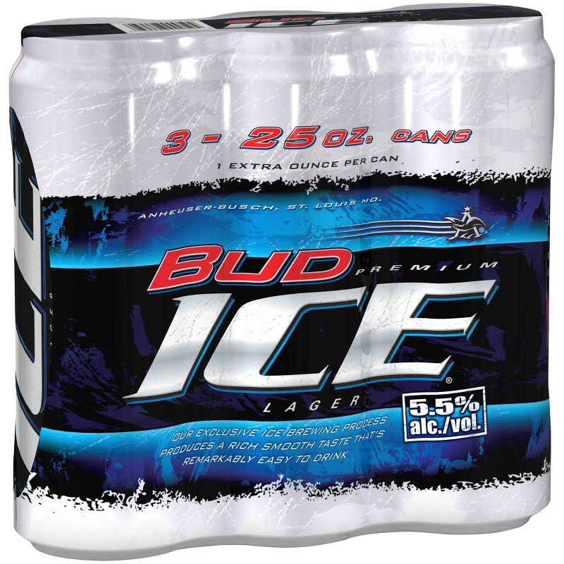 Bud Ice Premium Lager Beer - 3pk/25 fl oz Cans