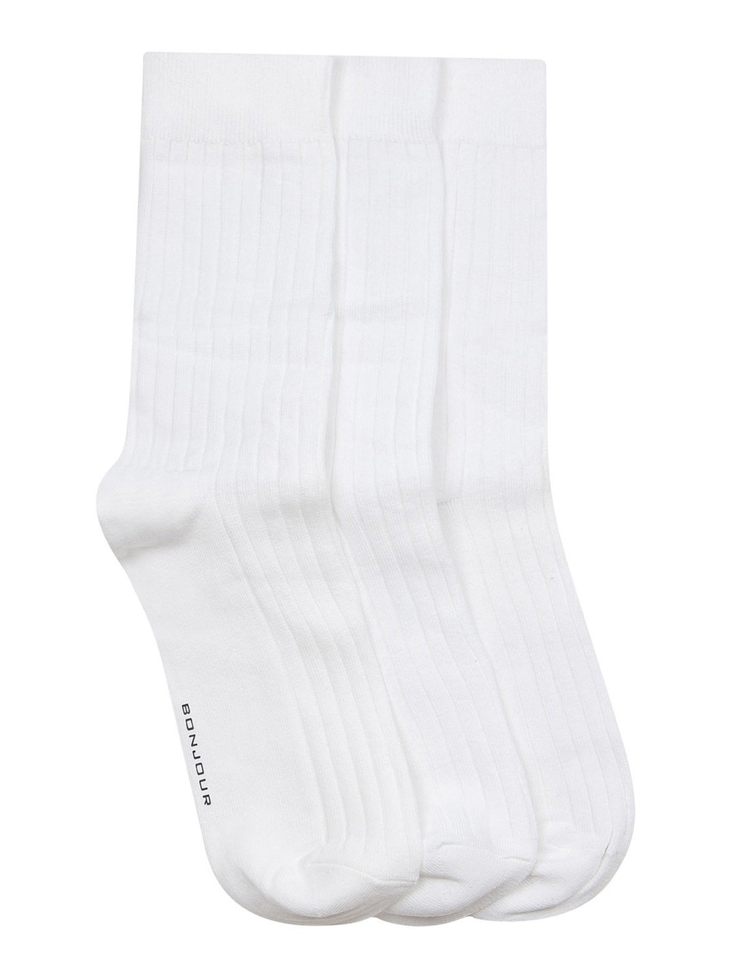 Bonjour White Striped Socks - Pack of 3