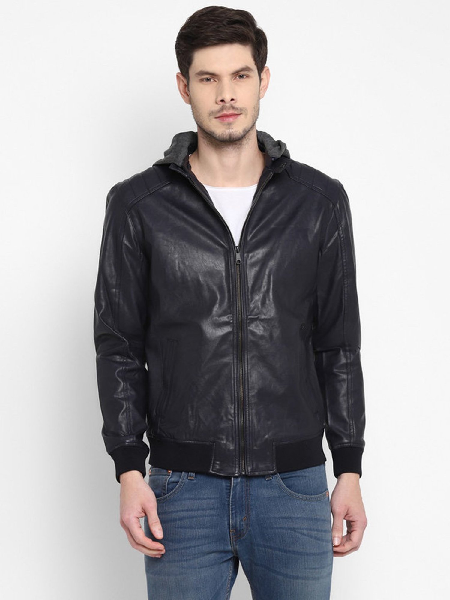Turtle Black Regular Fit Hooded Jacket