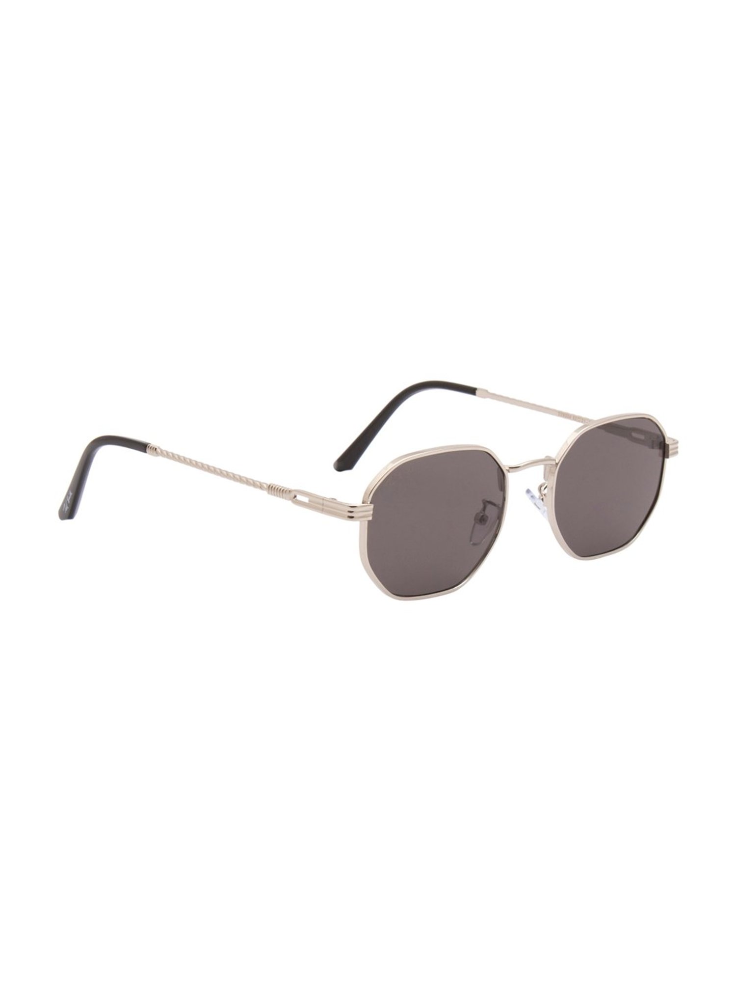 Ted Smith Dark Brown Hexagon UV Protection Unisex Sunglasses