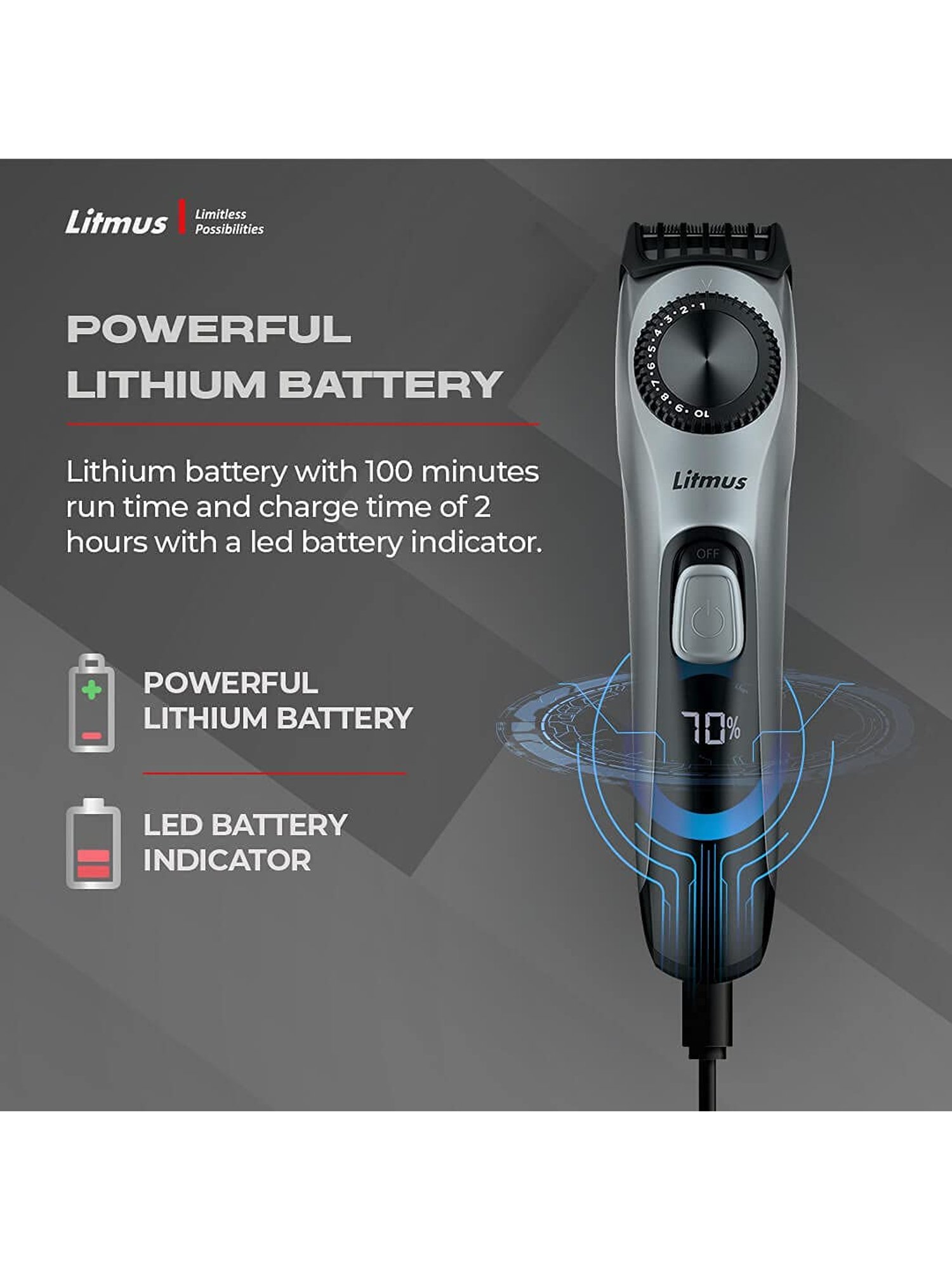 Litmus CT-100 Beard & Body Trimmer (Black)