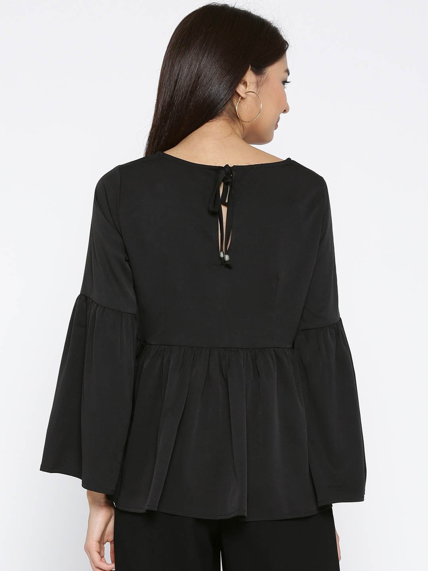 Sera Black Regular Fit Top