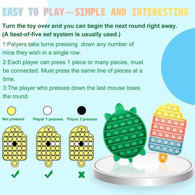 DALOJOE Push Pop Pop Bubble Fidget Sensory Toy, Pop Fidget Toys, 4 Pack Silicone Squeeze Sensory Toys, Stress Relief Toy, Autism Special Needs Anxiety Relief, Educational Toy, for Kids, Adults, Gifts