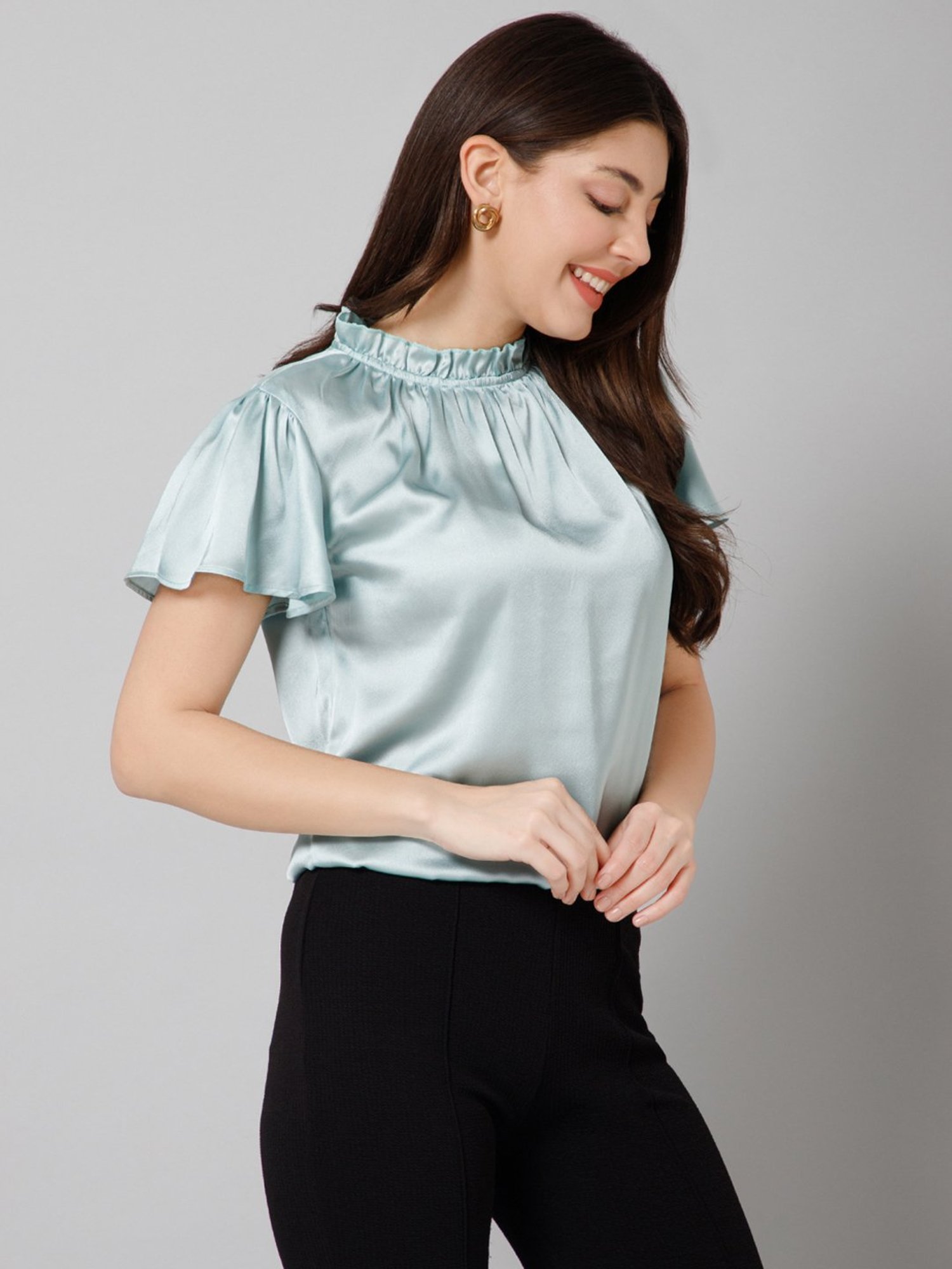 PURYS Green Short Sleeve Top