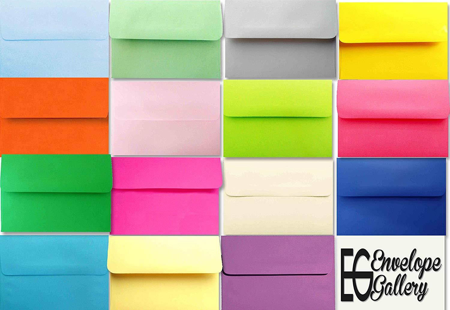 Assorted Multi Colors 50 Boxed A6 (4-3/4 x 6-1/2) Envelopes for 4-1/2 X 6-1/4 Greeting Cards, Invitations Announcements - Astrobrights & More from The Envelope Gallery