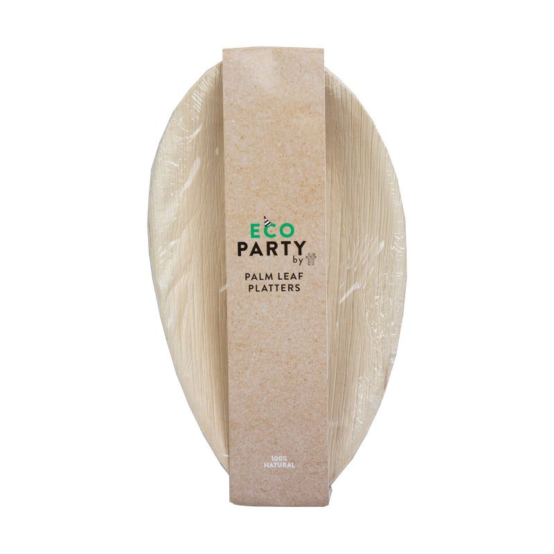 2pk Eco Party Disposable Serve ware Palm Leaf Platter