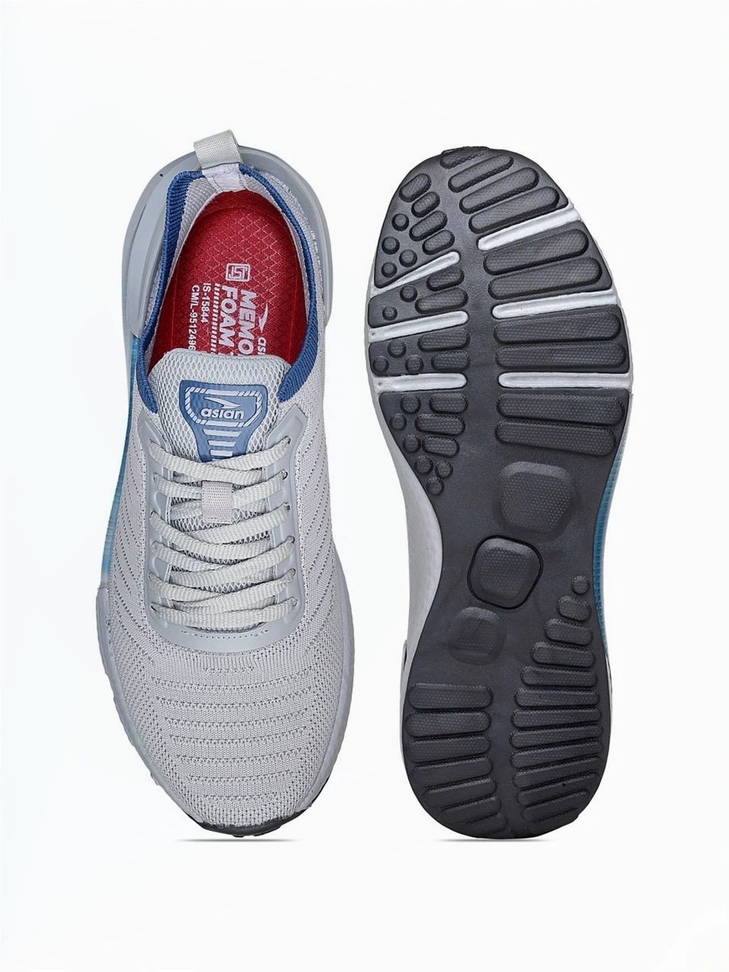 Asian Men's Grey Running Shoes