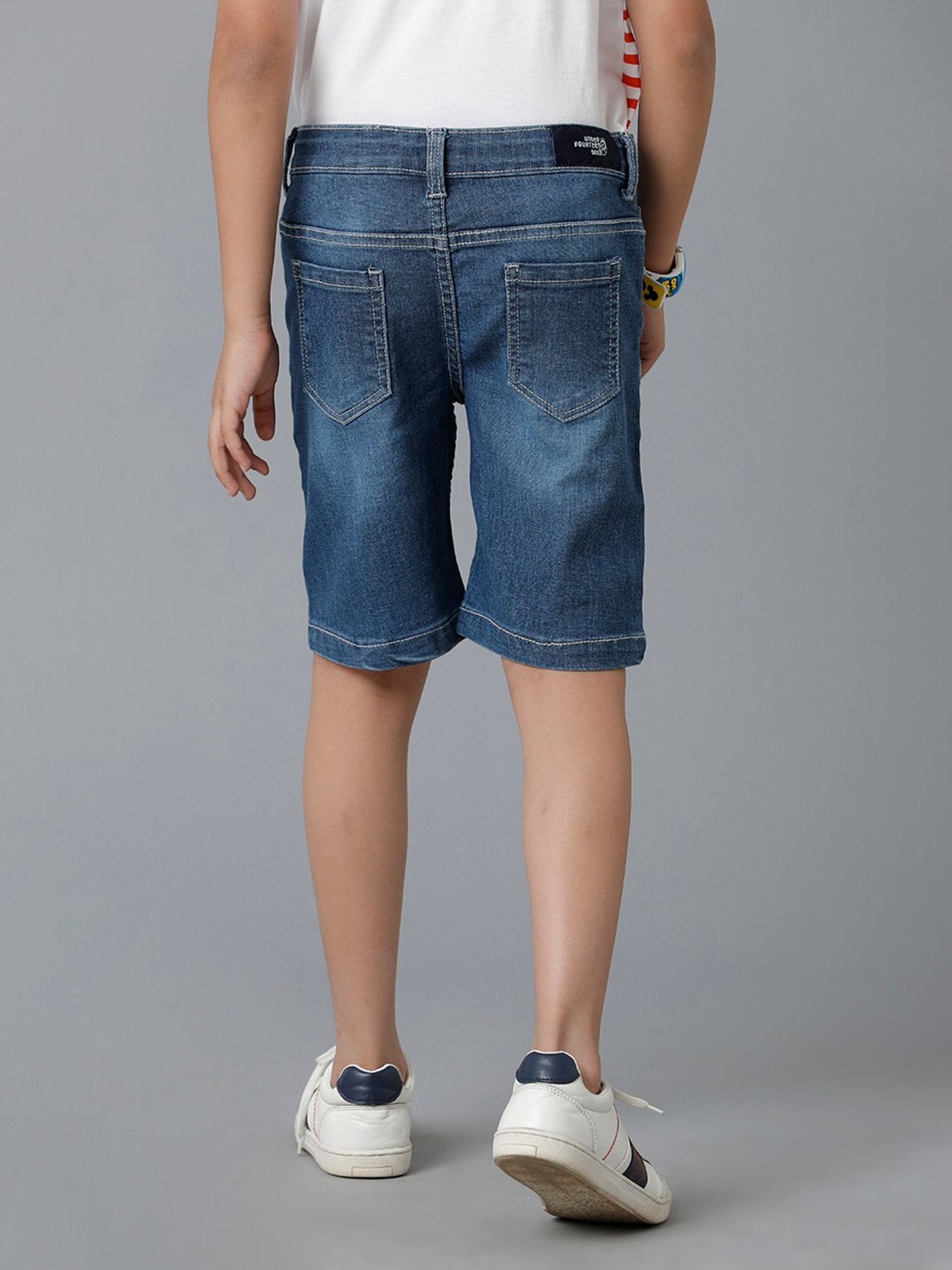 Under Fourteen Only Kids Blue Solid Shorts