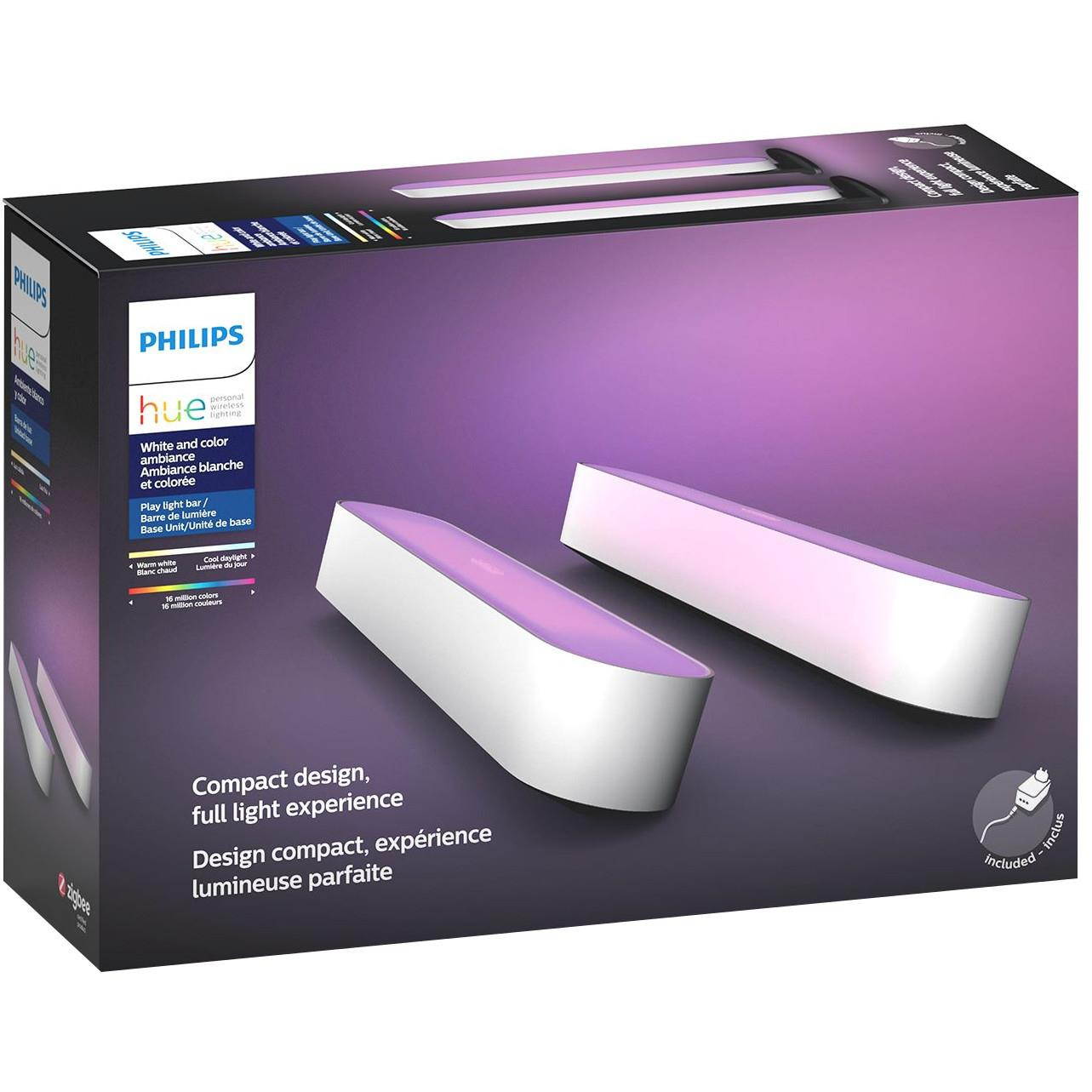 Philips Hue Play White & Color Ambiance Smart LED Bar Light, 2-Pack, White (Works with Amazon Alexa, Apple Homekit & Google Home)
