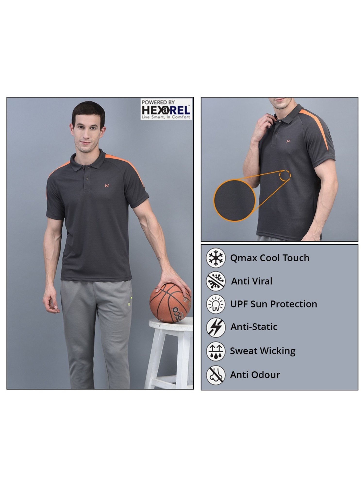 Force NXT Multicolored Regular Fit Sports Polo - Pack Of 5