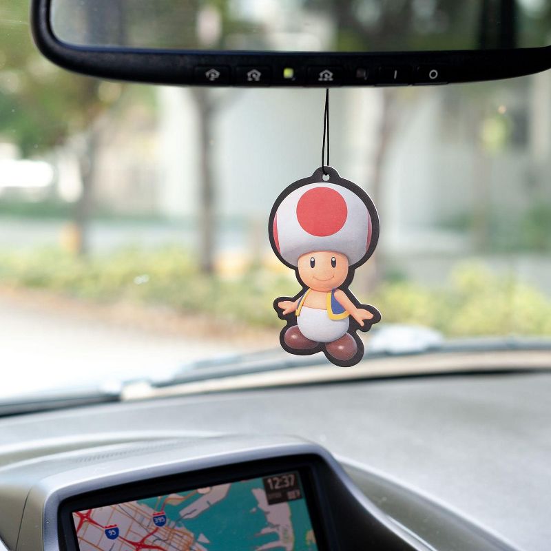 Just Funky Super Mario Bros. Toad Character Air Freshener, Strawberry Scent