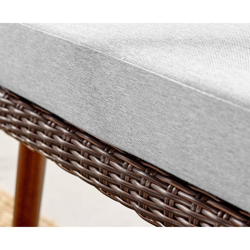 2pk All-Weather Wicker Athens Outdoor Chairs with Cushions Brown - Alaterre Furniture