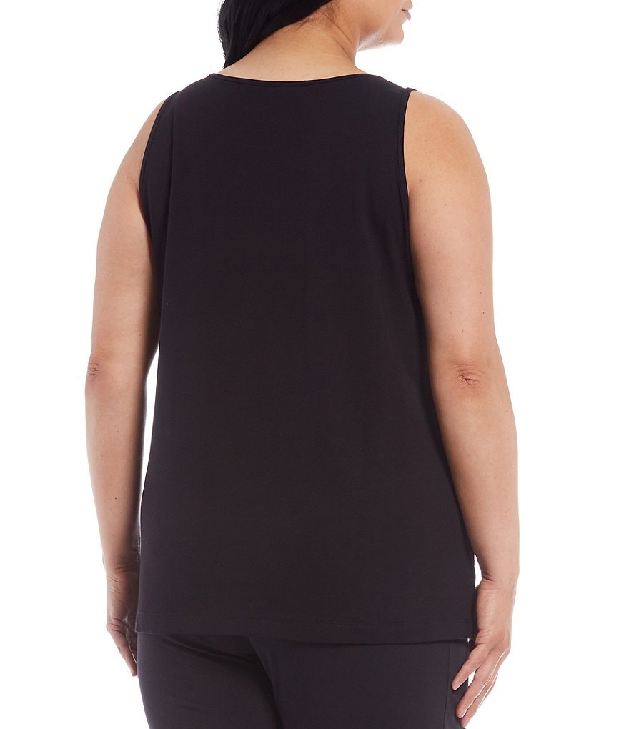 John Mark Plus Size Soft Bamboo Knit Scoop Neck Sleeveless Tank