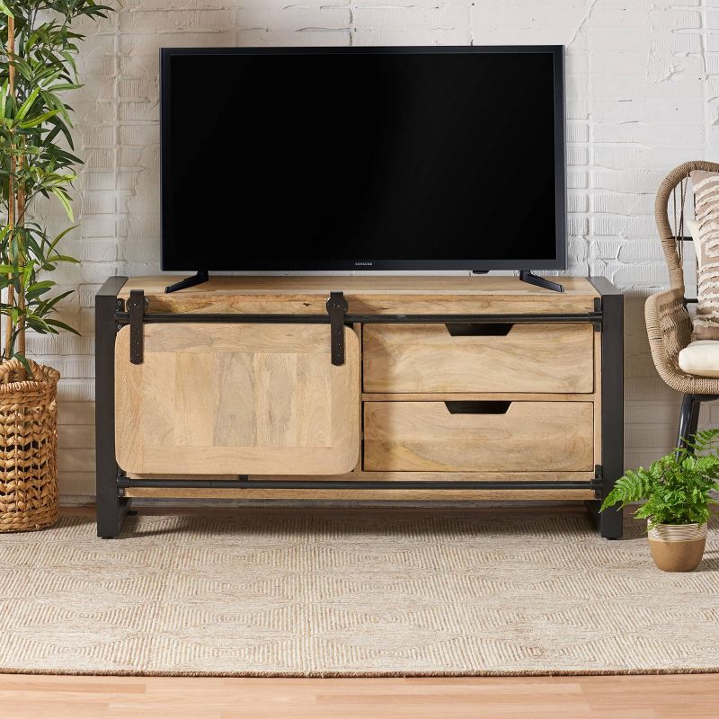 49" Gorman Boho TV Stand Natural/Black - Christopher Knight Home