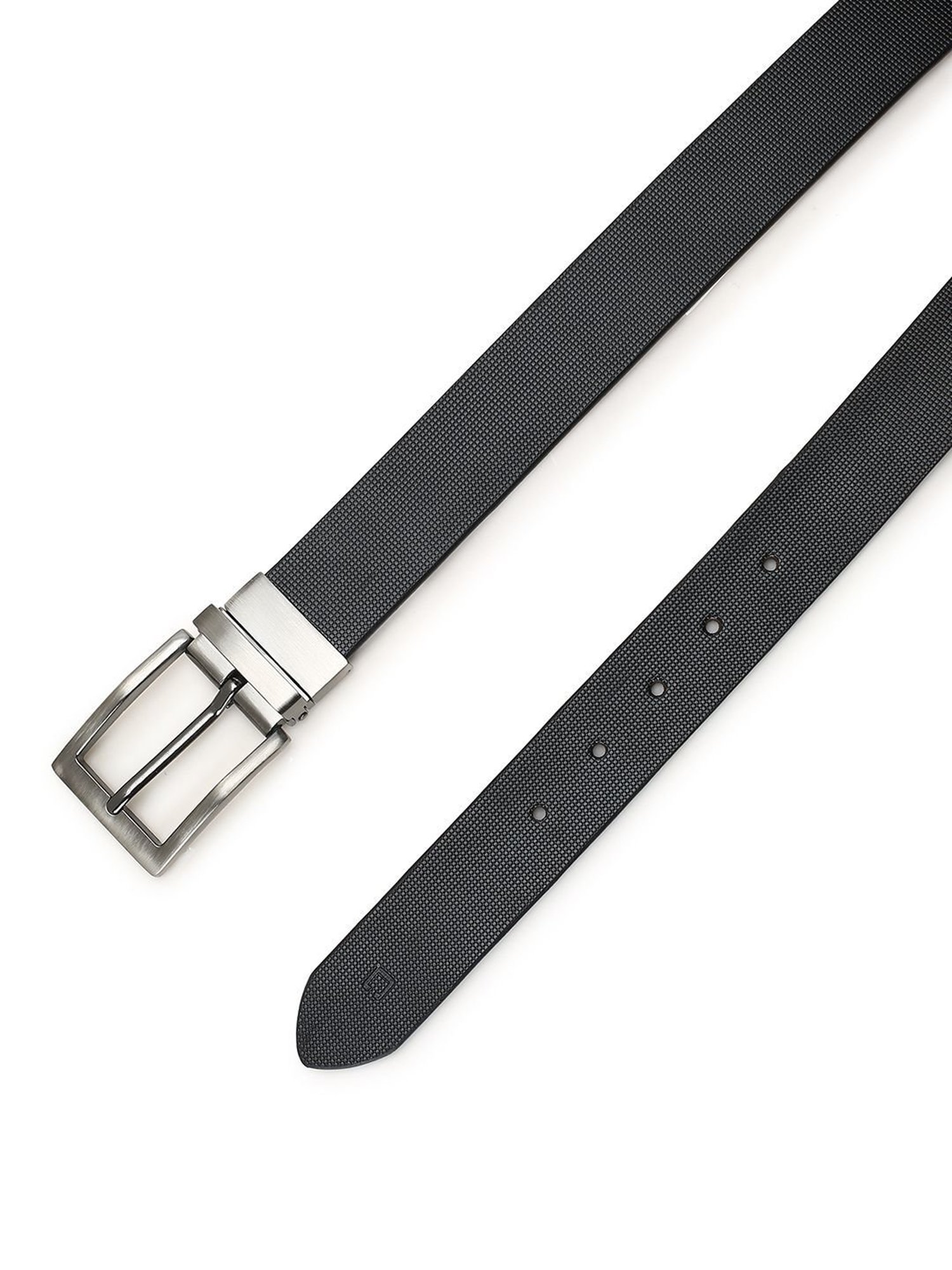 Crusset Black Leather Formal Belt for Men