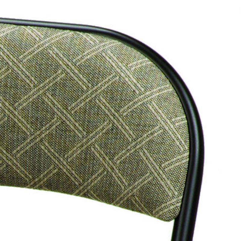 4pc Deluxe Fabric Padded Folding Chairs Lace Frame and Zuni Fabric Black - Sudden Comfort