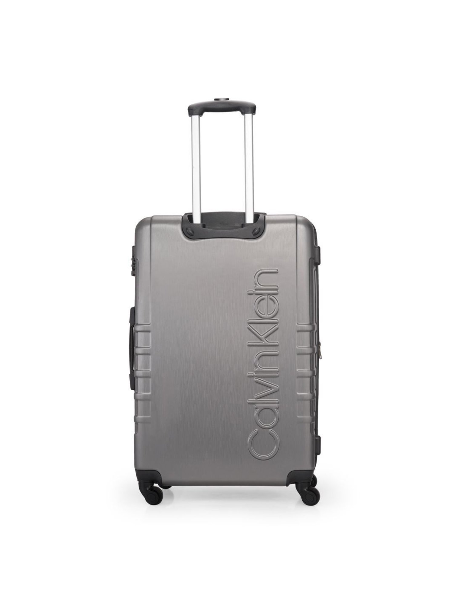 Calvin Klein Midtown Tour Dark Grey Textured Hard Cabin Trolley Bag - 76 cm