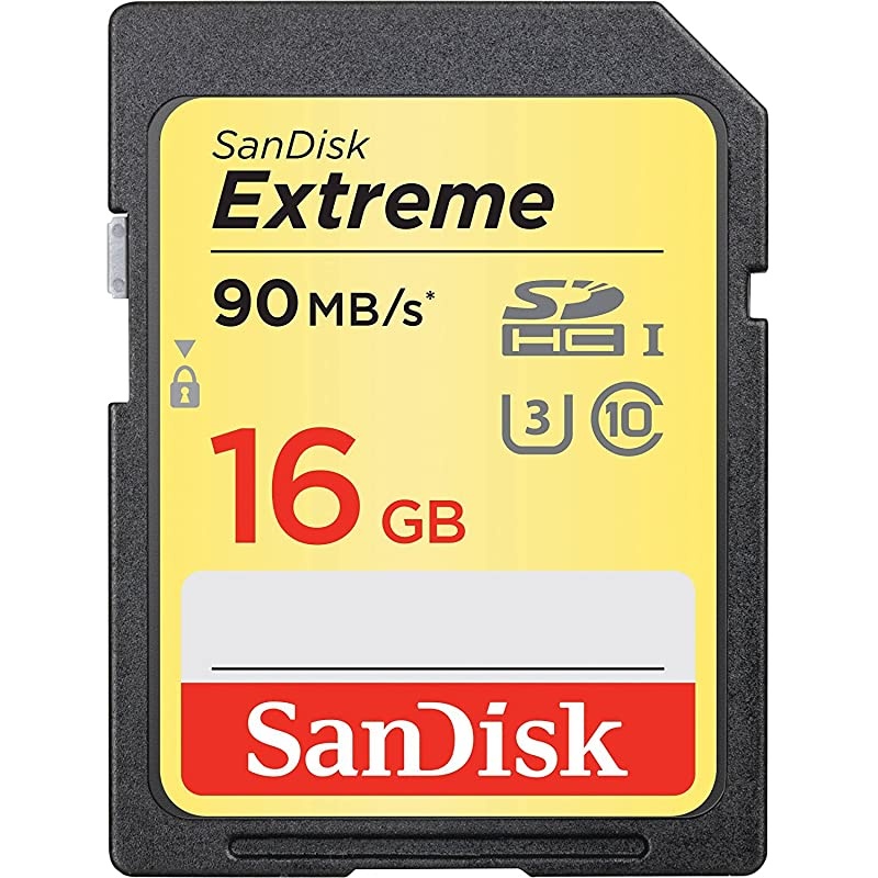 16GB Extreme SDHC UHSI Memory Card 90MBs C10 U3 V30 4K UHD SD Card SDSDXNE016GGNCIN