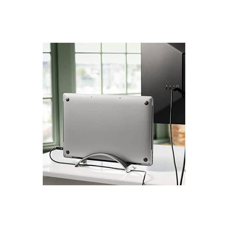 BookArc for MacBook | SpaceSaving Vertical Desktop Stand for Apple notebooks Silver Newest Version 122004