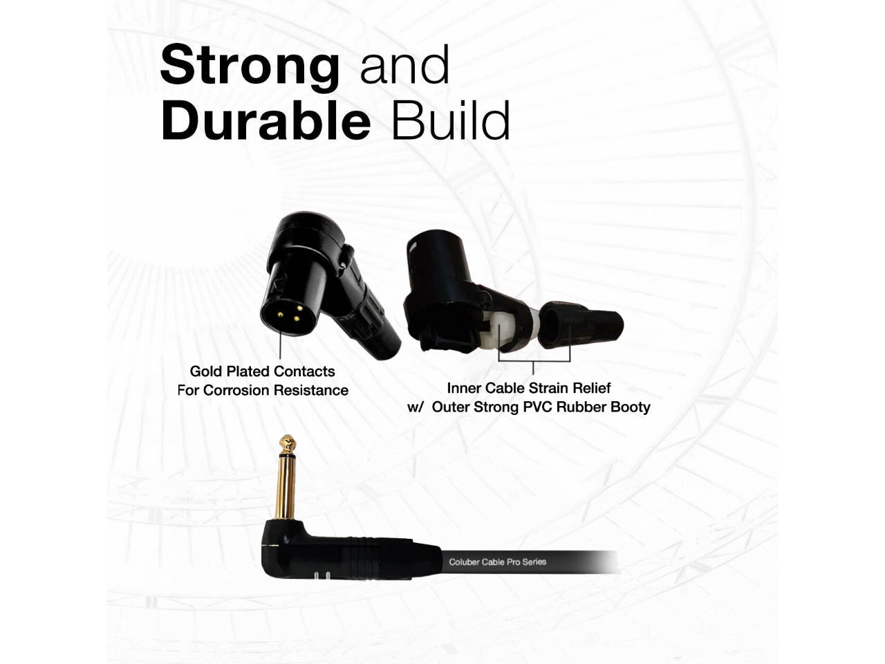 Right Angle 3-Pin XLR Male - RA 1/4 TS Unbalanced Mono Cable Custom Length Color