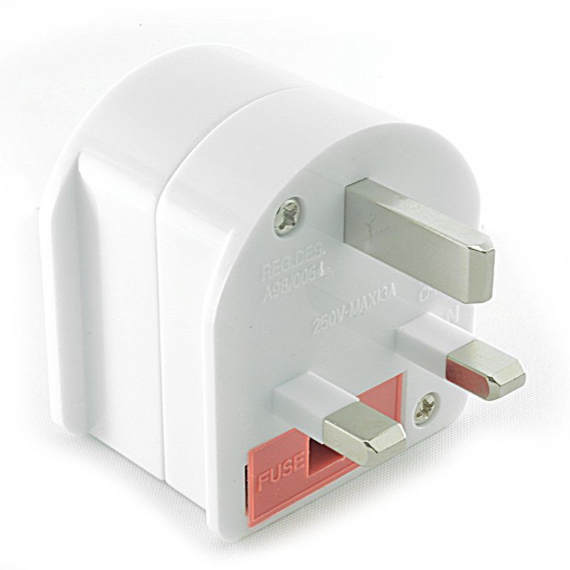 Ceptics South Africa to UK Grounded Plug Adapter (250V - Max 13A)