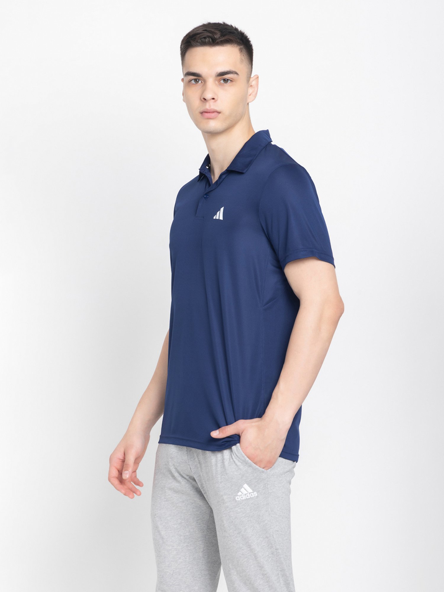 adidas Train Essentials Navy Regular Fit Sports Polo T-Shirt