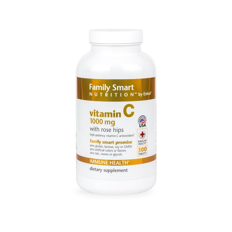Family Smart Nutrition Vitamin C 1000mg with Rosehips - 300ct