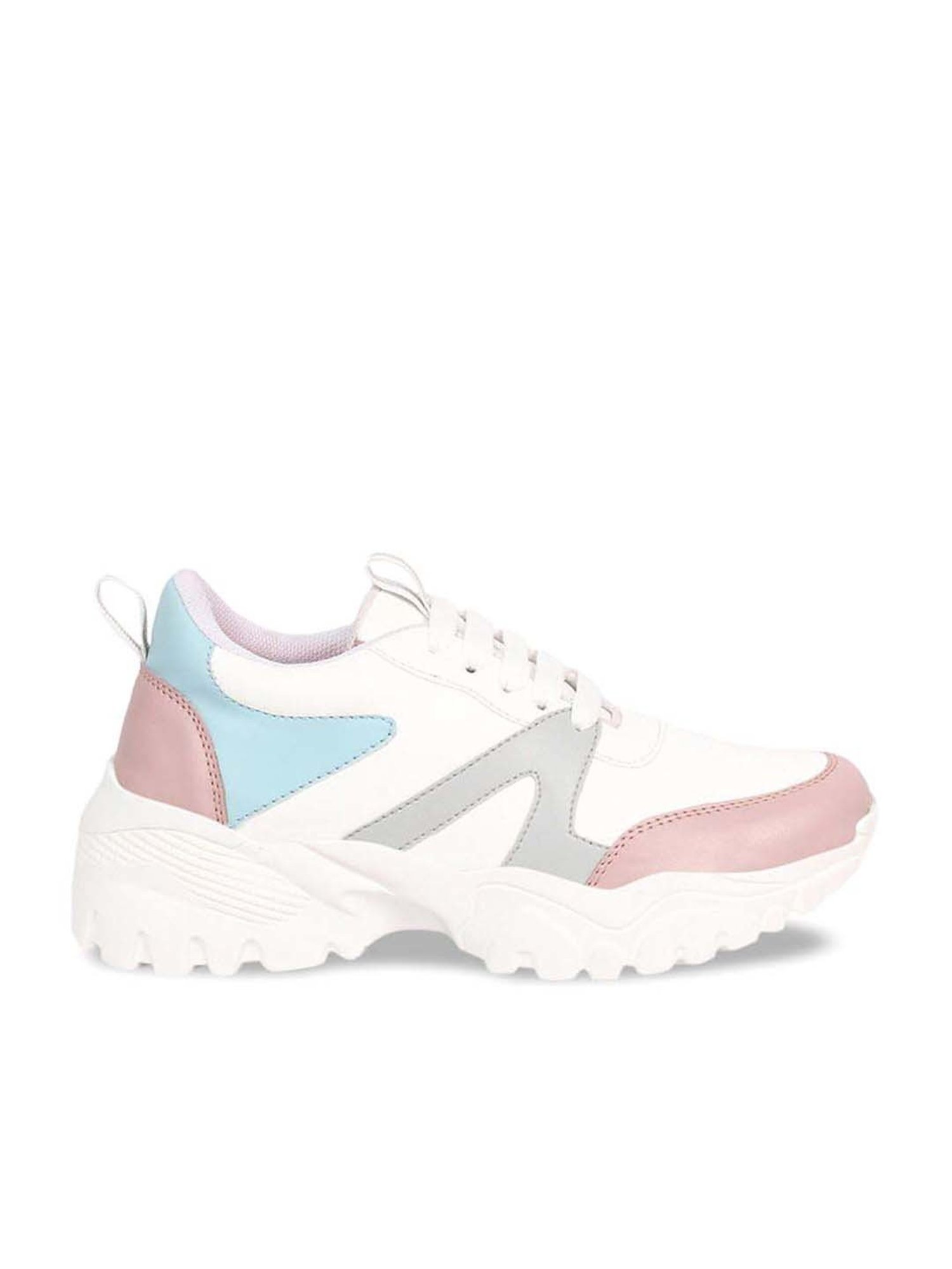 Shoetopia Kids White & Pink Walking Shoes