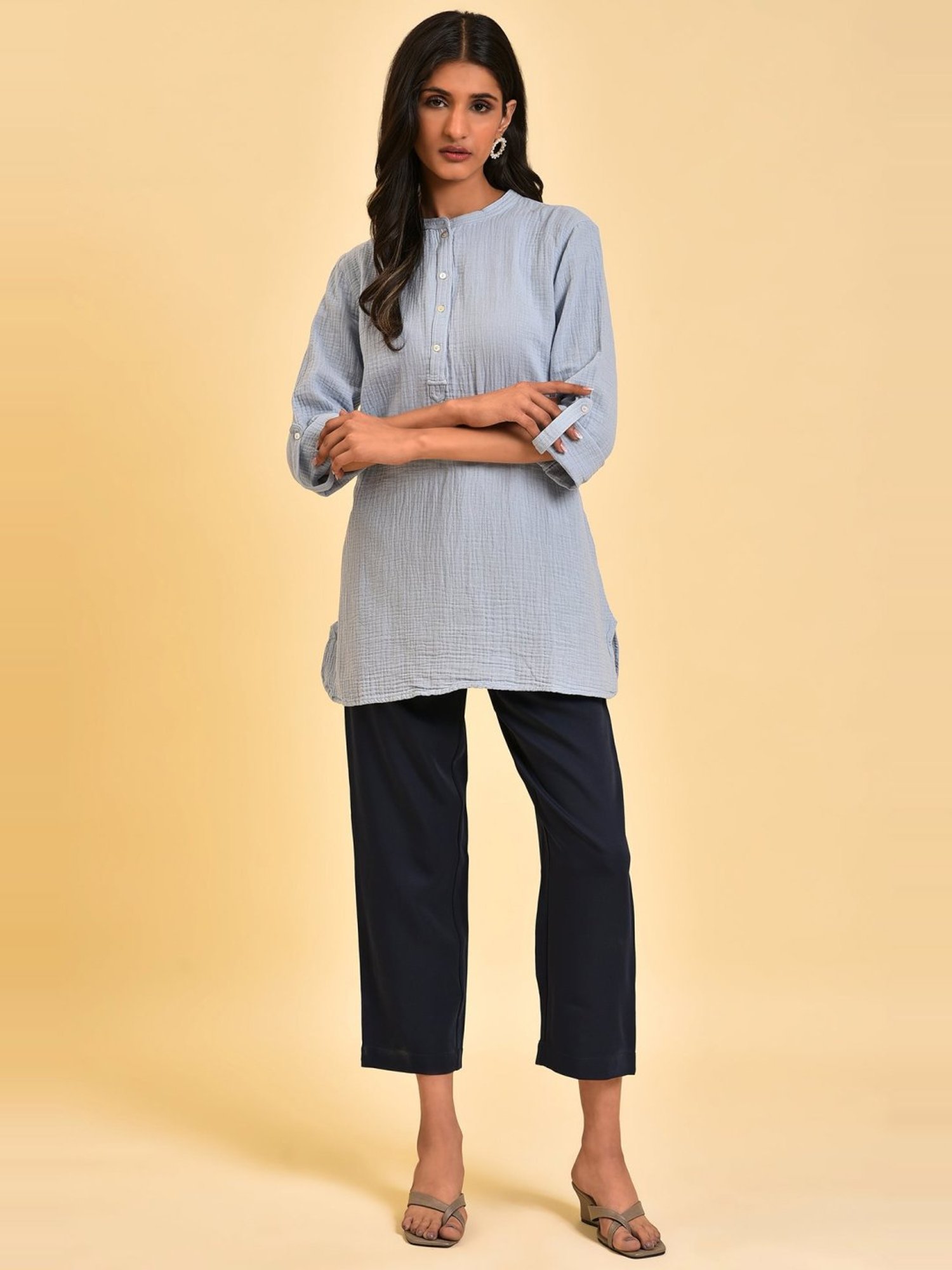 W Blue Cotton Tunic