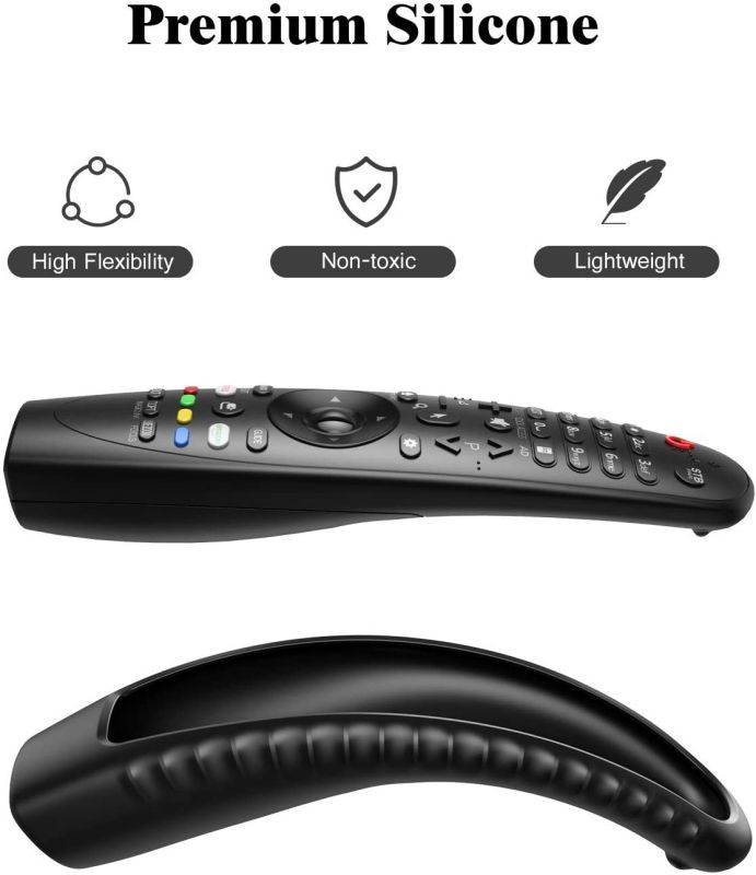 Fintie Silicone Protective Case for LG AN-MR600/ AN-MR650/ AN-MR18BA/ AN-MR19BA/ AN-MR20GA TV Remote Control, Anti Slip Anti-Lost Shockproof Magic Remote Cover Skin Holder Sleeve Protector (Black)