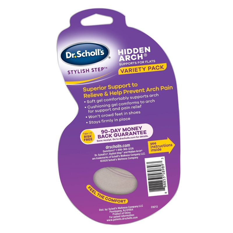 Dr. Scholl's Stylish Step Hidden Arch Support Variety Pack - 3pk