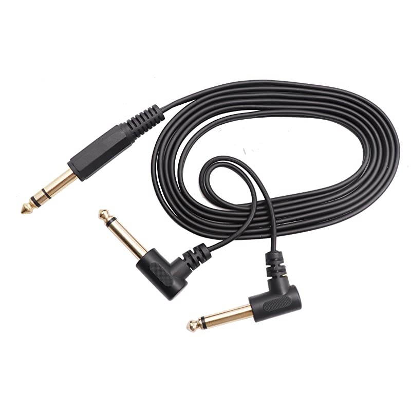 635mm to 2 635 Audio Y Splitter CableGold Plated 90 Degree 14 Inch 635mm Male TRS Stereo to 2Dual 635mm 14 Inch Male TS Mono Right Angle Y Splitter Audio Cable18M59 feet