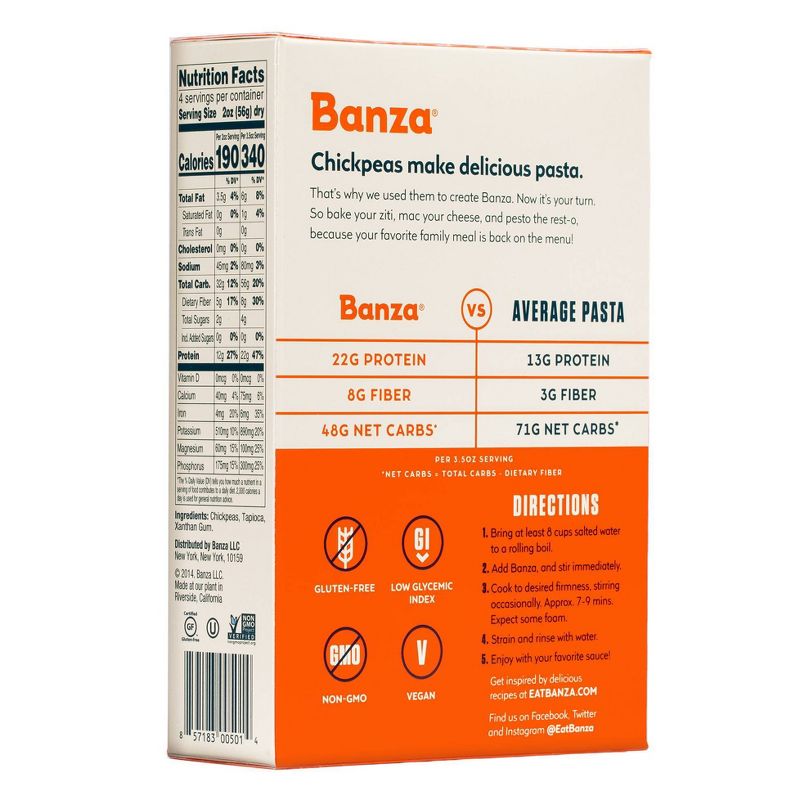 Banza Chickpea Pasta Elbows 8 Oz