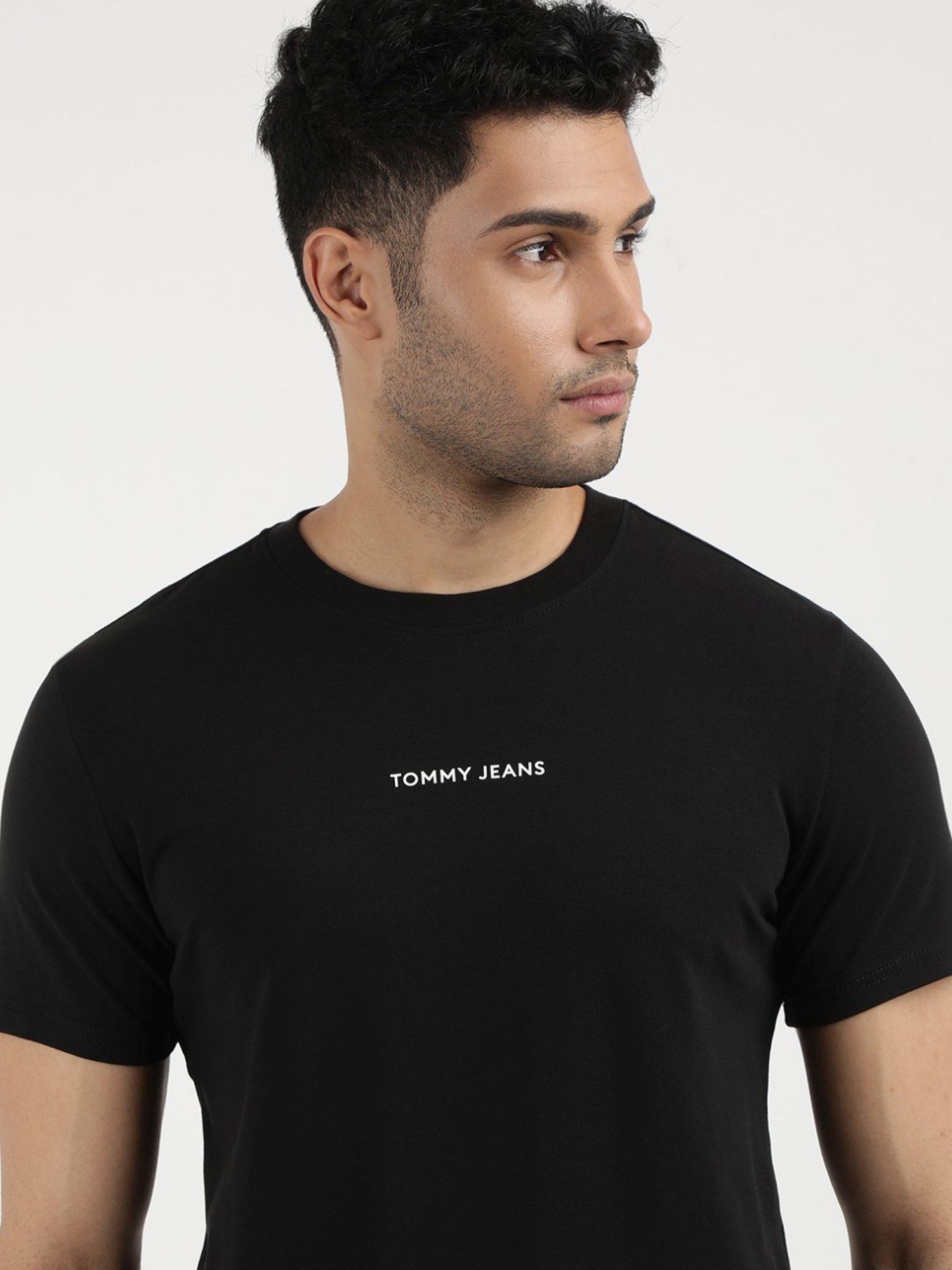 Tommy Hilfiger Black Cotton Skinny Fit T-Shirt