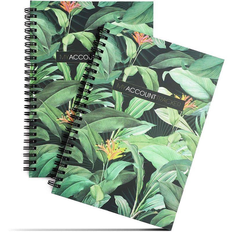 2-Pack Expense Tracker Notebook, Budget Journal Planner Bill Organizer (50-Sheet each), Foliage Green