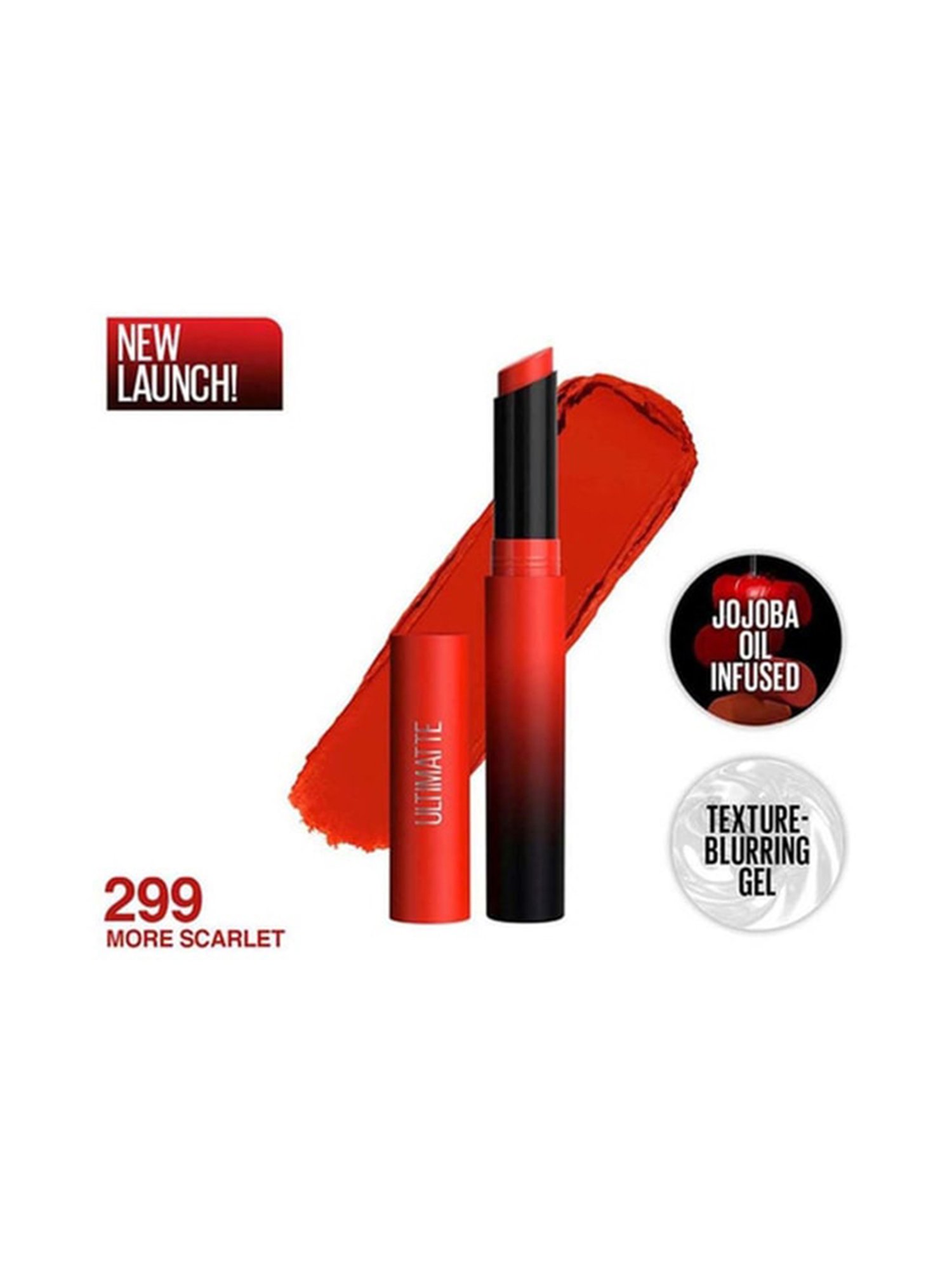 Maybelline New York Color Sensational Ultimattes Lipstick - More Scarlet,1.7 g
