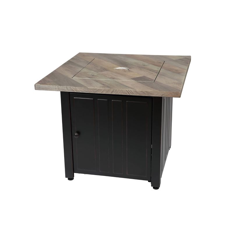 Harper 30" Square Gas Outdoor Fire Pit with Printed Cement Resin Mantel - Endless Summer