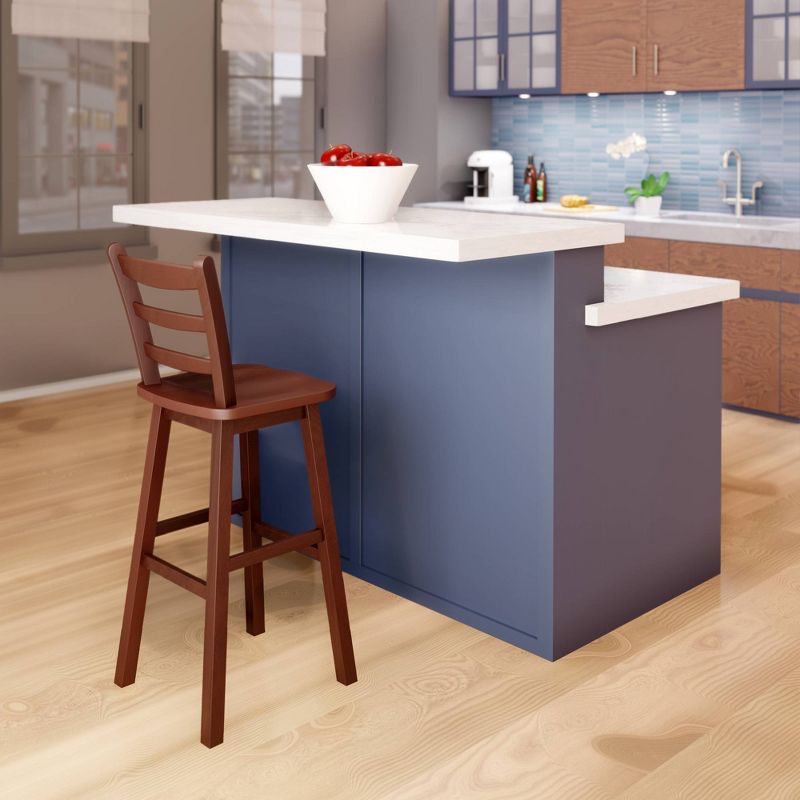 Scalera Ladder Back Swivel Seat Barstool Walnut - Winsome