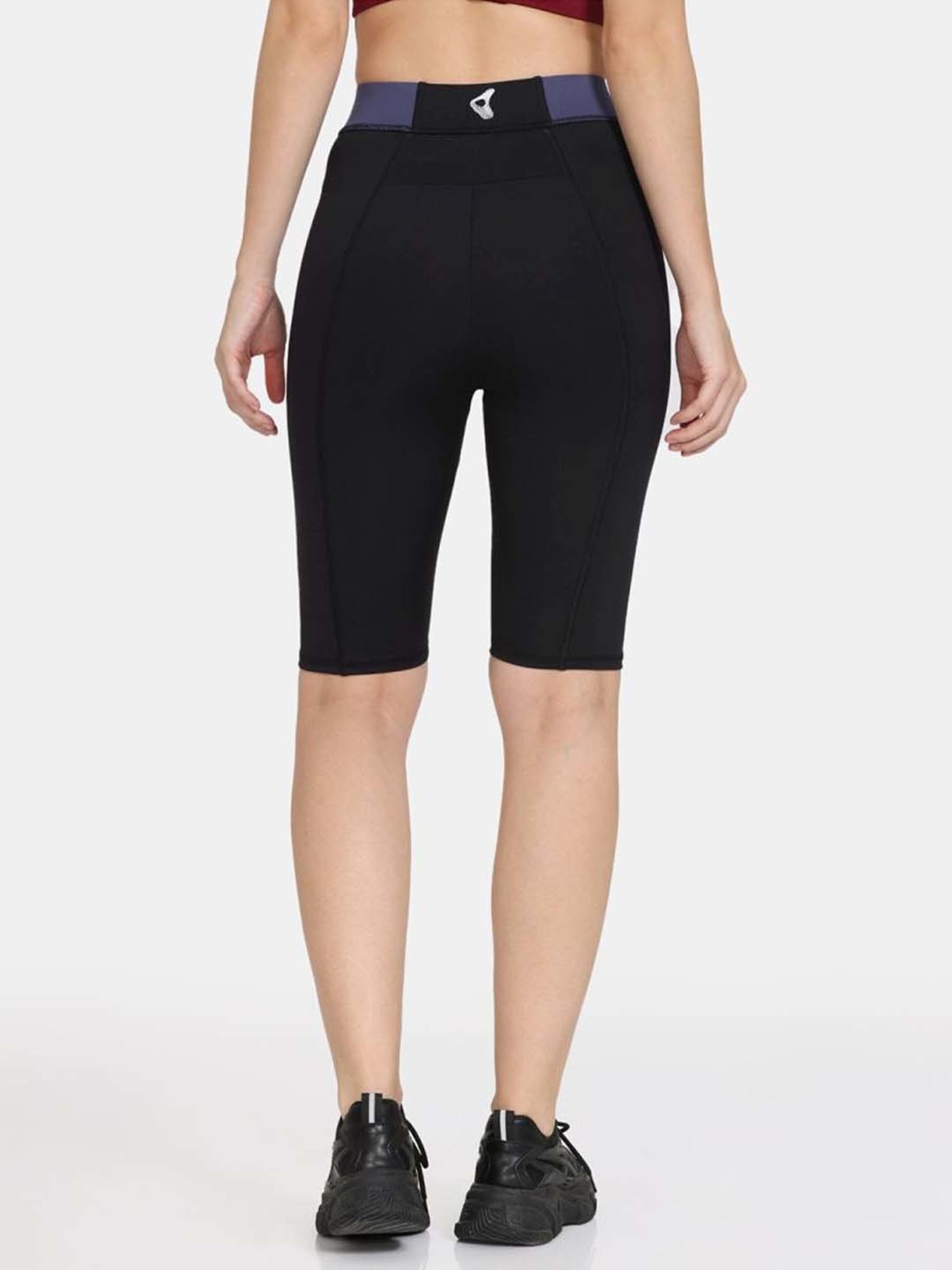 Zelocity by Zivame Black Printed Sports Shorts