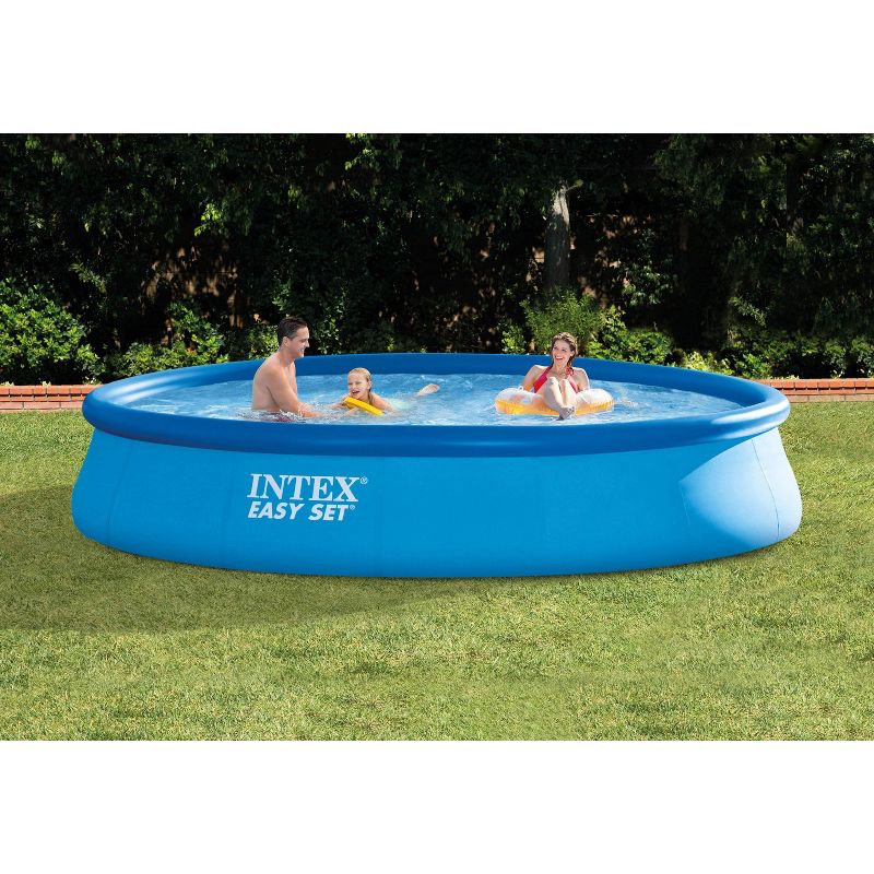 Intex 15' x 33" Easy Set Above Ground Swimming Pool, Filter Pump & Cover Tarp