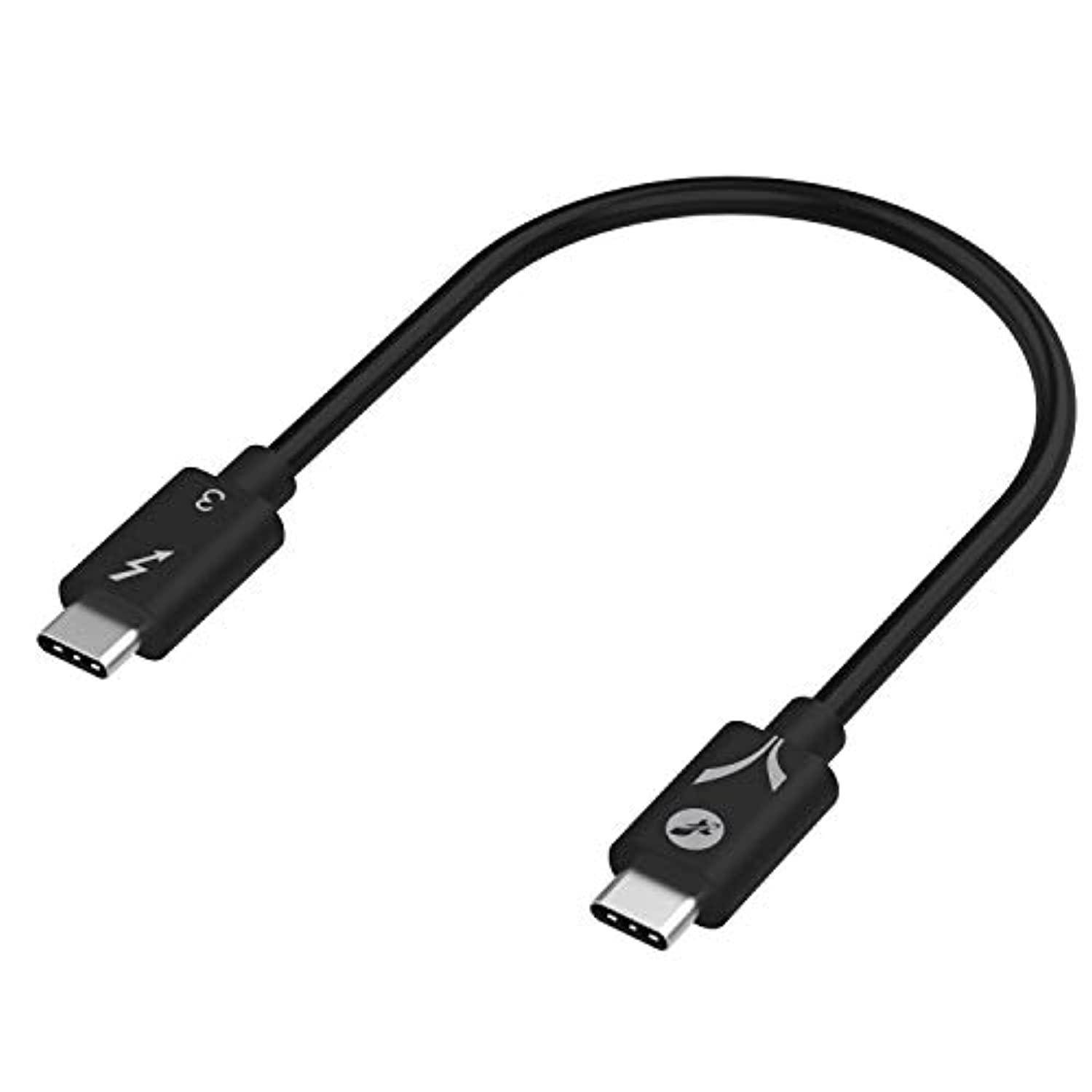 Sabrent Thunderbolt 3 (Certified) USB Type-C Cable | up to 40 Gbps | Supports 100W (5A, 20V) Charging | E-Mark Chip | (7.8"/ 20 cm) in Gray (CB-T320-GRY)