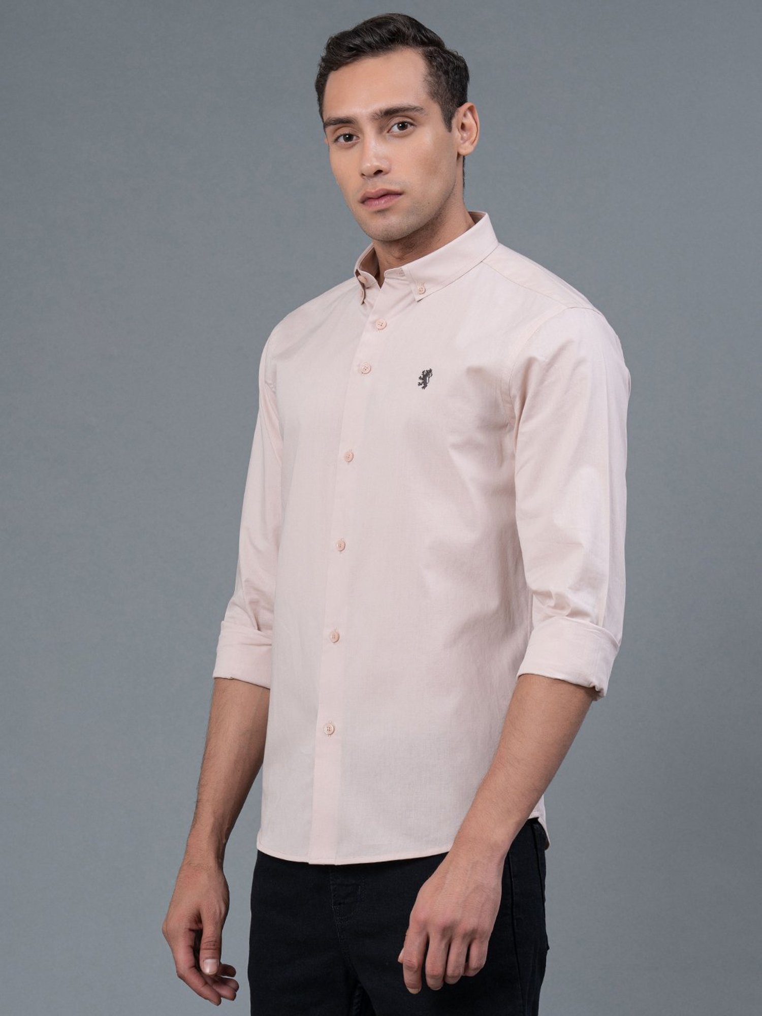 Red Tape Dusty Pink Regular Fit Cotton Shirt