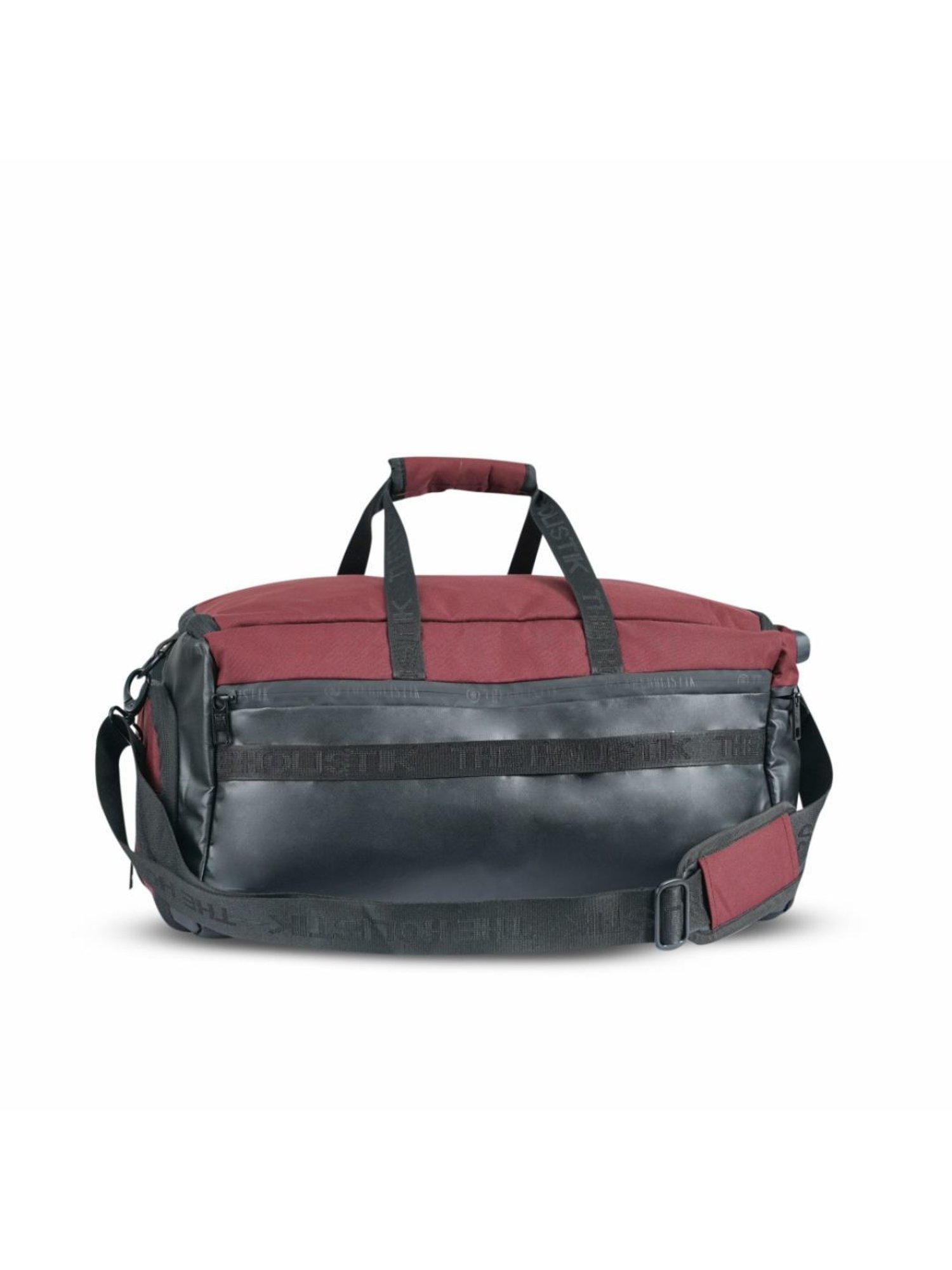 THE HOLISTIK Maroon & Black Large Wanderer Expandable Duffel Bag