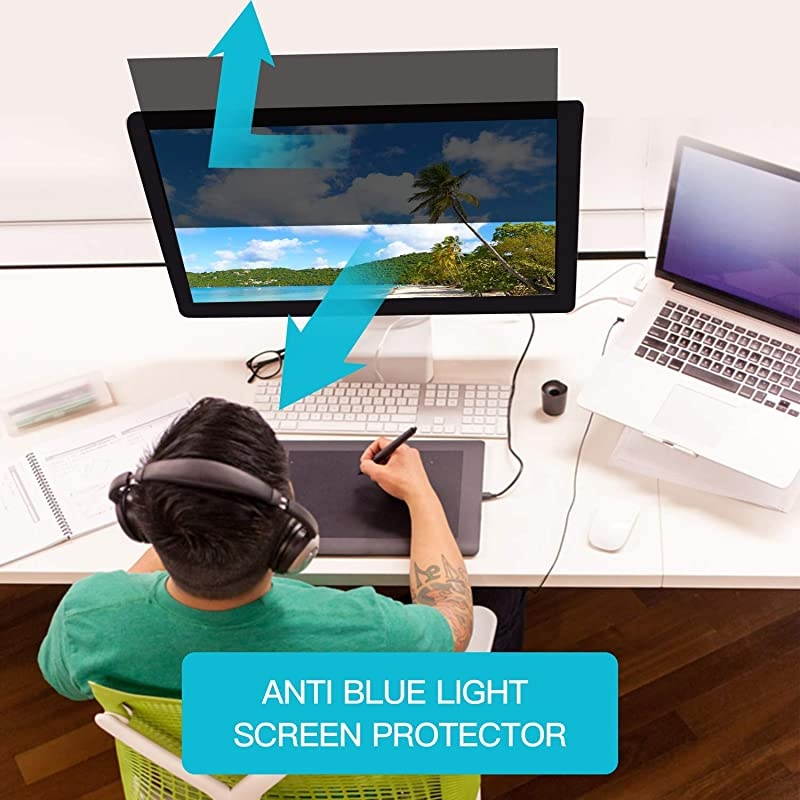 Inch Privacy Screen Filter for Desktop Computer Widescreen Monitor - Anti-Glare, Blocks 96% UV,Anti-Scratch with 16:10 Aspect Ratio