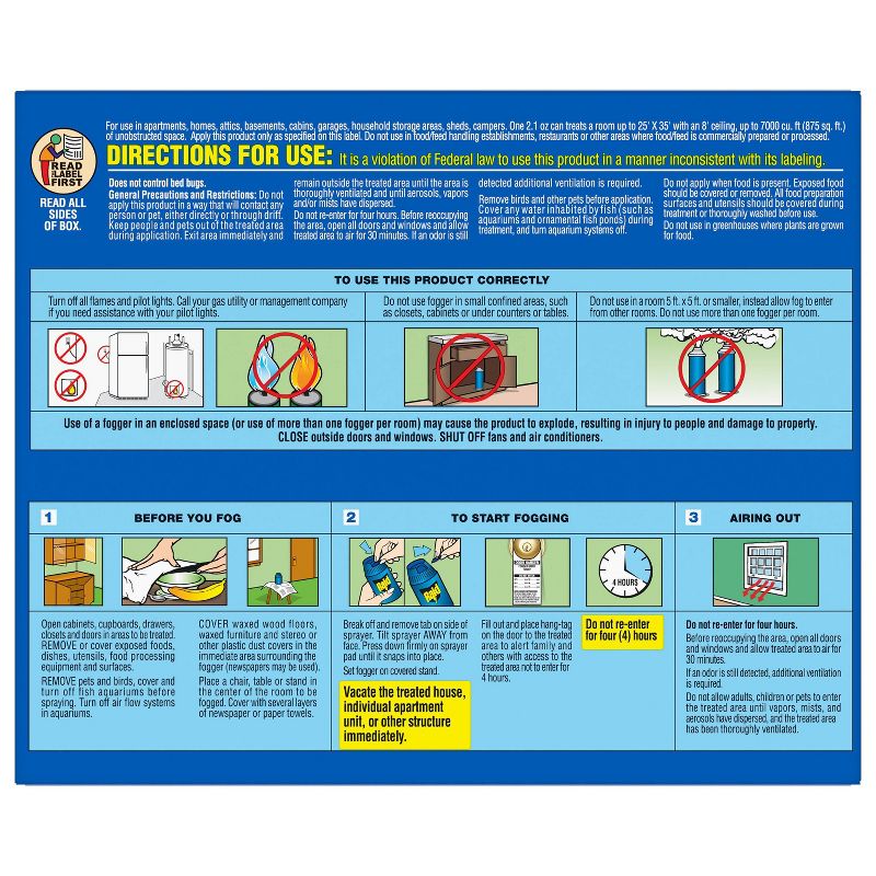 Raid Max Concentrated Deep Reach Fogger - 6.3oz/3ct