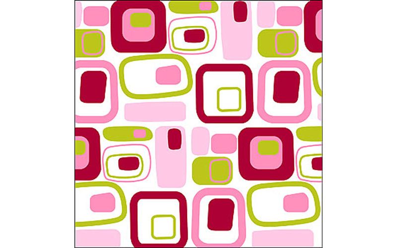 Retro Pink Square Self-Stick 5pc Wall Accent Stickers - Wall Pops..