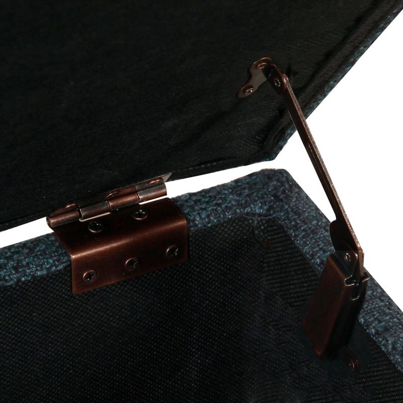 32" Luxury Square Storage Ottoman Textured Navy - HomePop